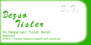 dezso tisler business card