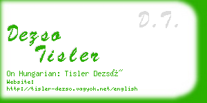 dezso tisler business card